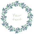 Vector foliate frame; round floral frame.